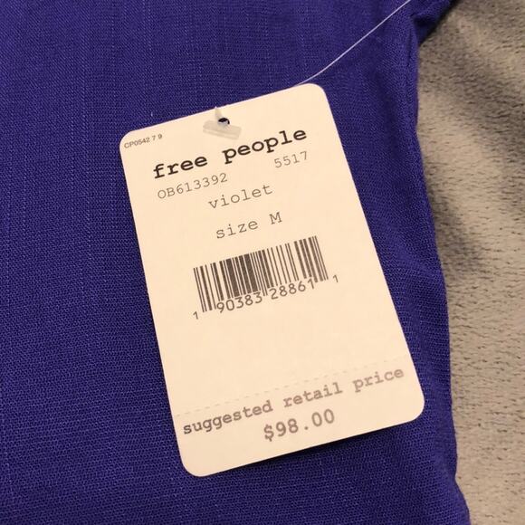 Free People Violet Purple Oversized Tunic Dress Woman Size Medium Flowy Swing - Picture 4 of 8